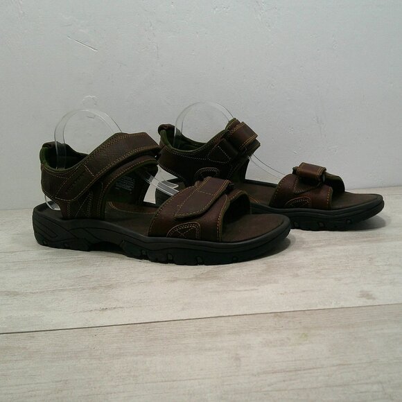 Rockport Chocolate Leather Darwyn Comfort Preppy Classic Sandal Size 13 M - Picture 1 of 13